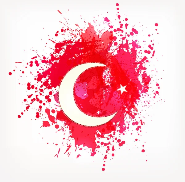 Desenho da bandeira turca — Vetor de Stock