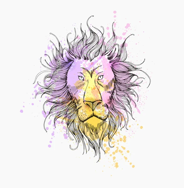 Ручной рисунок льва — стоковый вектор