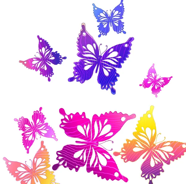 Fondo con mariposas acuarela — Vector de stock