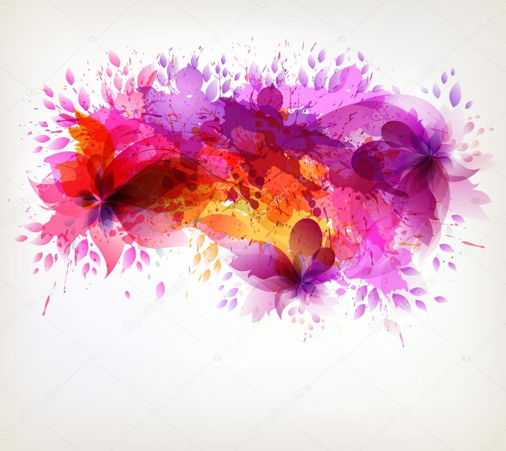 Watercolor flowers background Stock Vector Image by ©lyudo 59901581