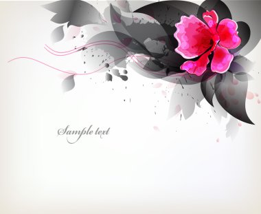 Renkli çiçek ile suluboya arka plan