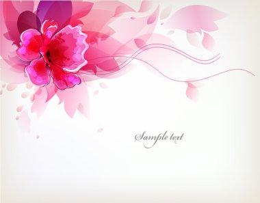 Renkli çiçek ile suluboya arka plan