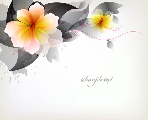 Akvarell bakgrunden med färgstarka blomma — Stock vektor