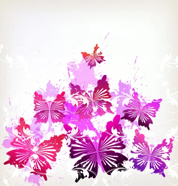 Bakgrund med akvarell fjärilar — Stock vektor