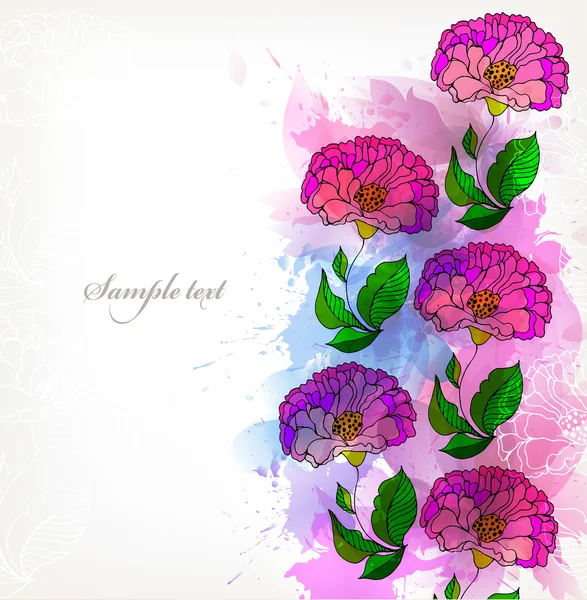 Watercolor flowers background — Stock Vector