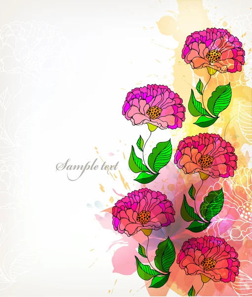 Watercolor flowers background — Stock Vector