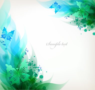 Renkli çiçekler ve kelebekler arka plan