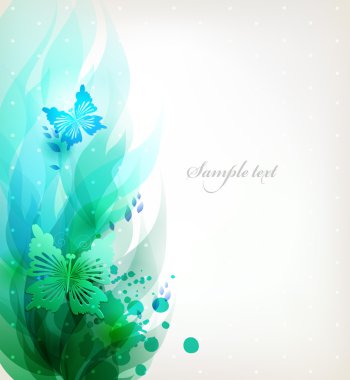 Renkli çiçekler ve kelebekler arka plan