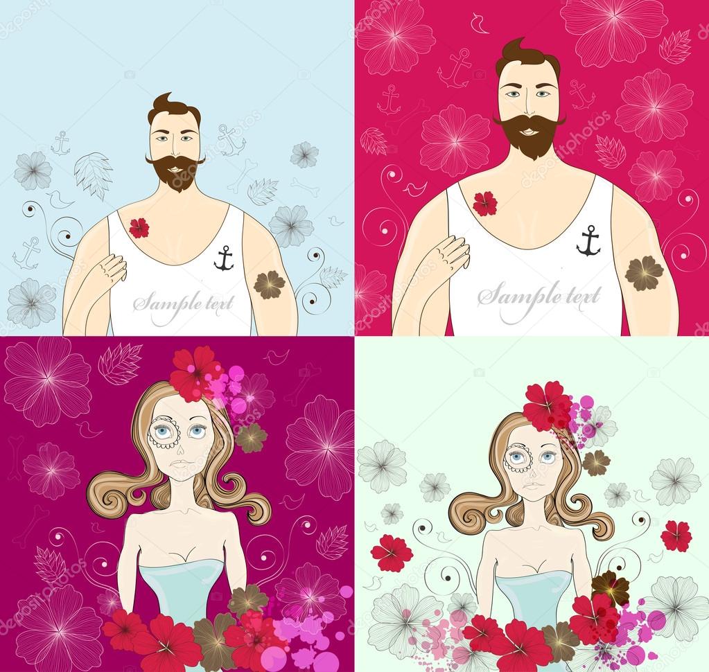Bearded man and woman