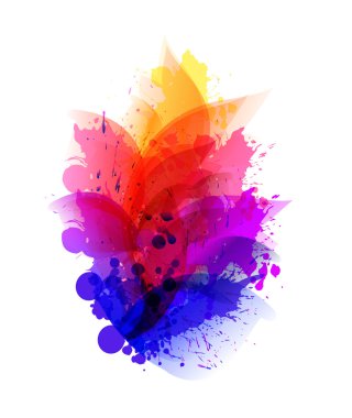 Suluboya çiçek arka plan lekeleri ile