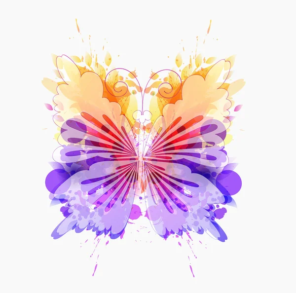 Fantaisie aquarelle papillon — Image vectorielle