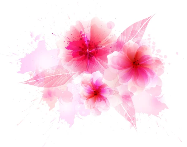 Renkli çiçeklerle suluboya arka plan