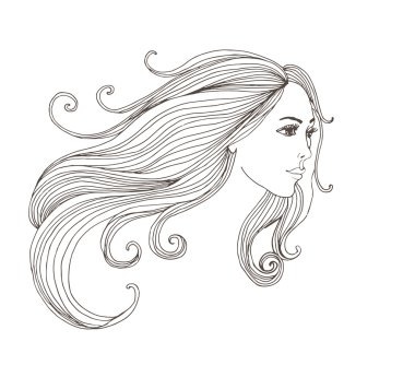 Umman yüzü uzun dalgalı saçlı