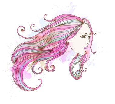 Umman yüzü uzun dalgalı saçlı