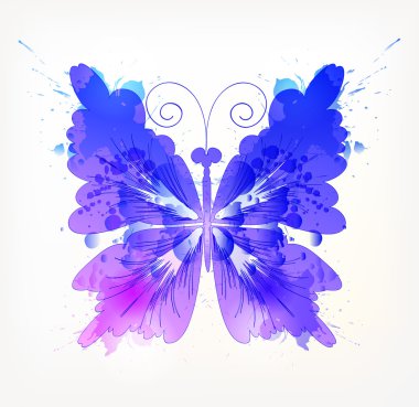 Suluboya renkli kelebek