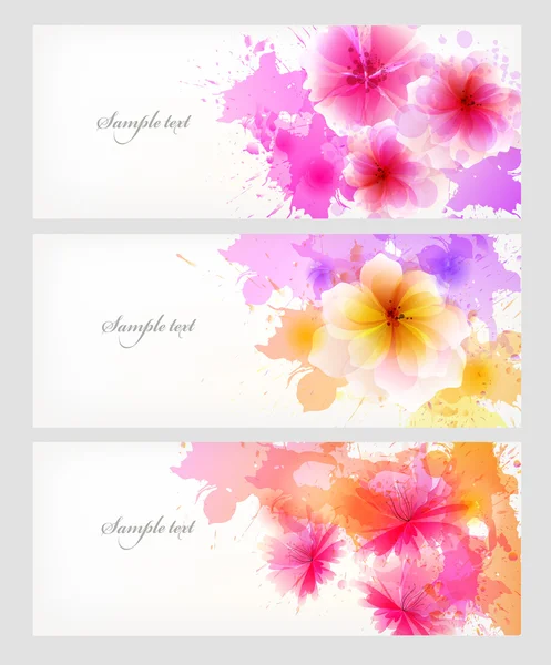 Aquarelle fleurs milieux — Image vectorielle