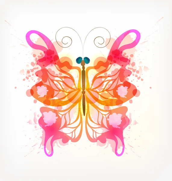 Acquerello farfalla colorata — Vettoriale Stock