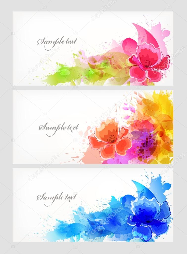 Watercolor flowers backgrounds