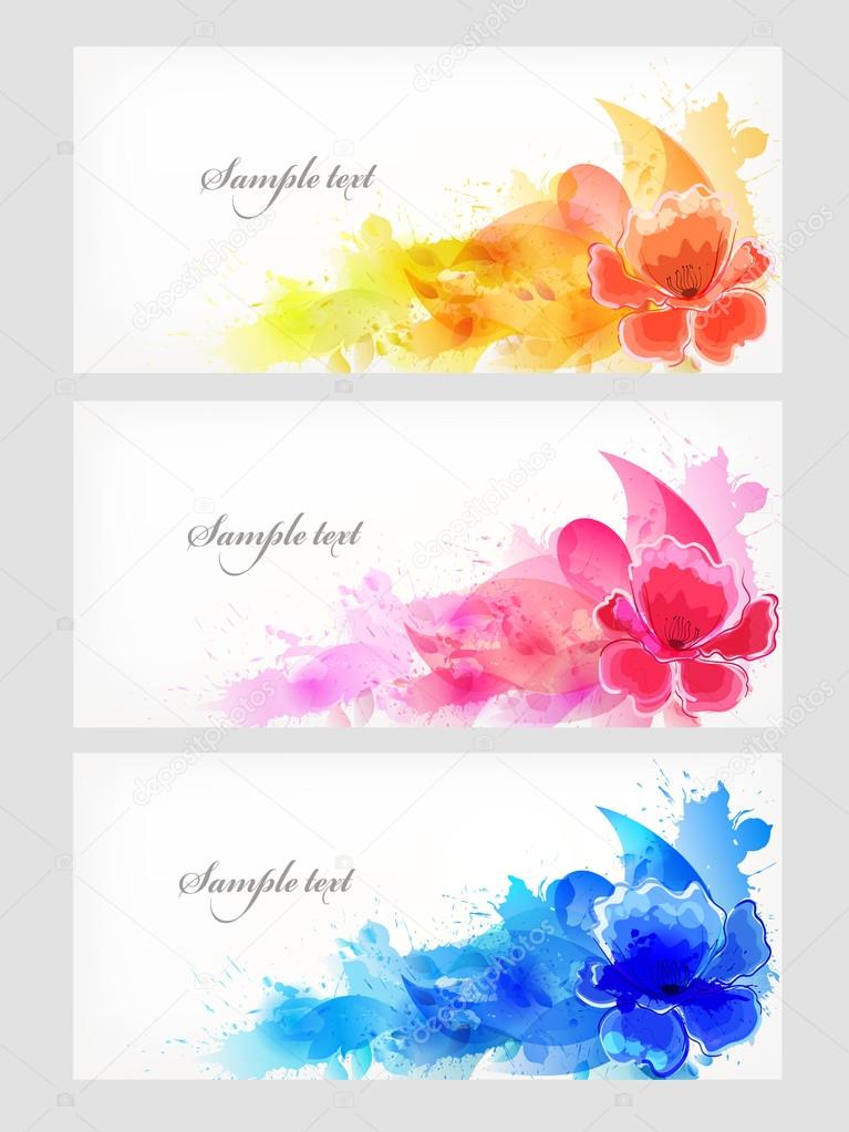 Watercolor flowers backgrounds