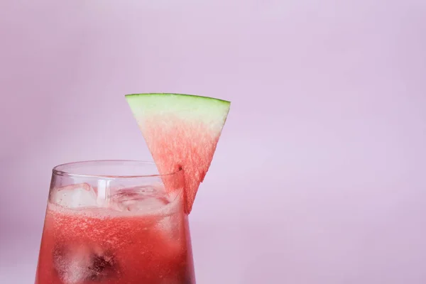 Cóctel Sandía Verano Refresco Orgánico Snacks Fríos Sobre Fondo Madera — Foto de Stock