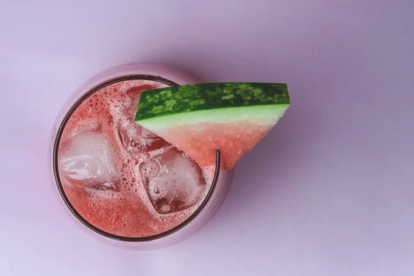 Летний Коктейль Арбуза Органический Безалкогольный Напиток Холодные Закуски Пастельно Розовом — стоковое фото