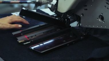 süreç yavaş hareket çalışma endüstriyel dikiş makinesi