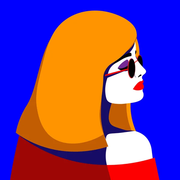 Jonge Vrouw Model Profiel Pop Art Stijl Sexy Vrouw Voor Vectorbeelden