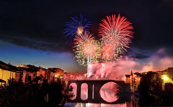 Fireworks villeneuve france — Stock Photo, Image
