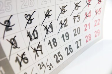 Bir takvimde işaretlenmiş daire