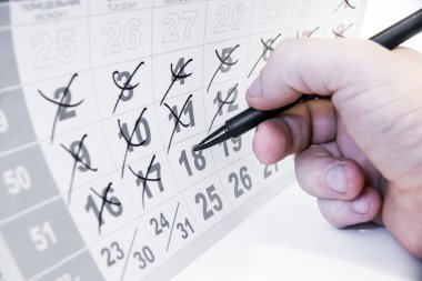 Bir takvimde işaretlenmiş daire