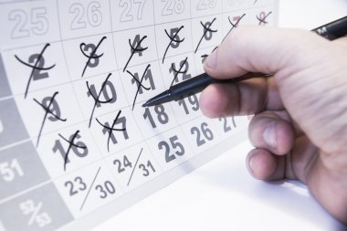 Bir takvimde işaretlenmiş daire