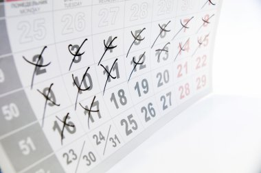 Bir takvimde işaretlenmiş daire