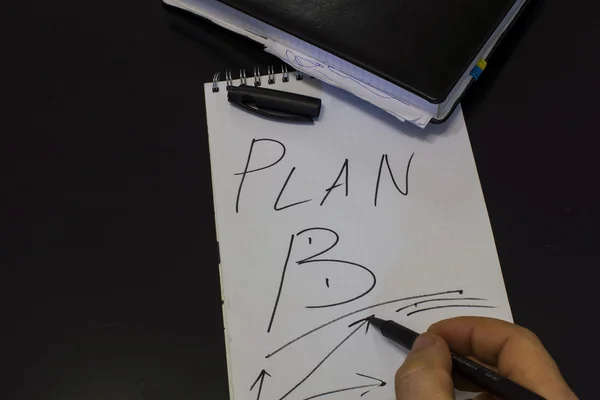 Plan B, A écrit sur un bloc-notes vierge — Photo