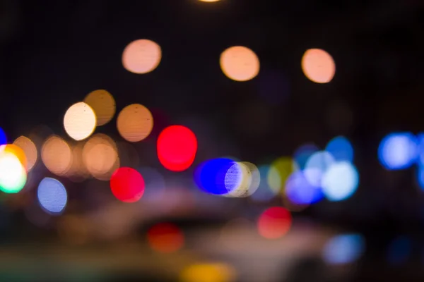 Nacht Stadt Straßenbeleuchtung Bokeh Hintergrund — Stockfoto