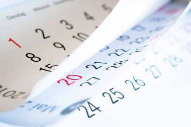 Mavi tonlu takvim sayfasını kapat