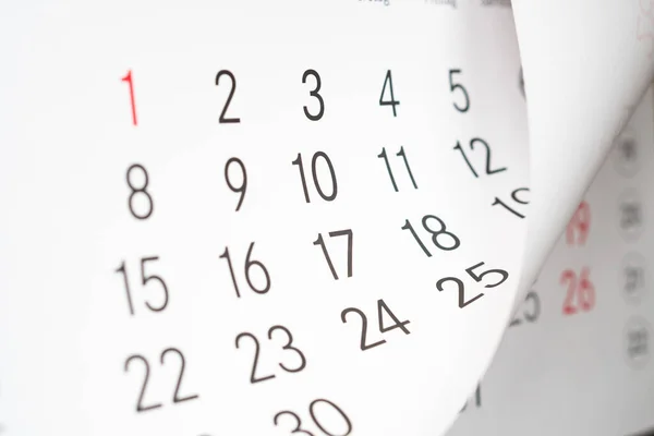 Cerrar Una Página Calendario Tonificado Azul — Foto de Stock