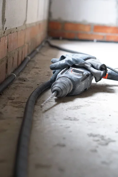 Elektrische Kabel Lampen Bouwtekeningen Reparatie Bouw Van Elektrische Systemen — Stockfoto