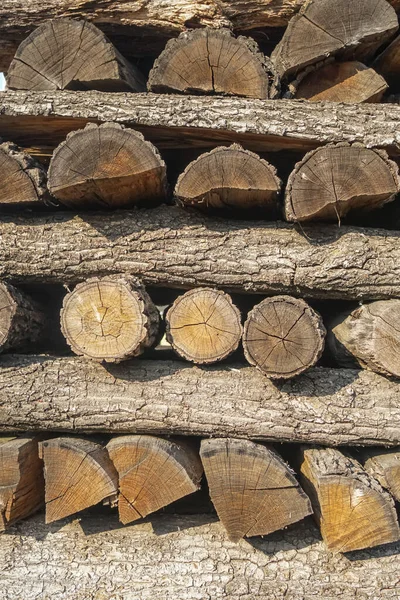 Wall Firewood Background Dry Chopped Firewood Logs Pile — Stock Photo, Image