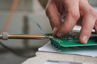 havya ve devre kartını elektronik laboratuarı çalışma yere