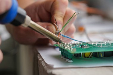 havya ve devre kartını elektronik laboratuarı çalışma yere
