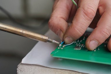 havya ve devre kartını elektronik laboratuarı çalışma yere
