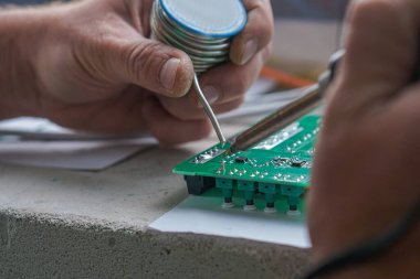 havya ve devre kartını elektronik laboratuarı çalışma yere