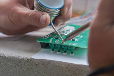 havya ve devre kartını elektronik laboratuarı çalışma yere