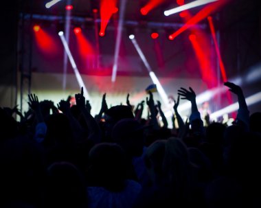Fotoğraf eğlenceli rock konserinde, aktif yaşam tarzı olan gençlerin