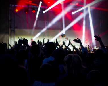 Fotoğraf eğlenceli rock konserinde, aktif yaşam tarzı olan gençlerin