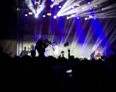 Fotoğraf eğlenceli rock konserinde, aktif yaşam tarzı olan gençlerin