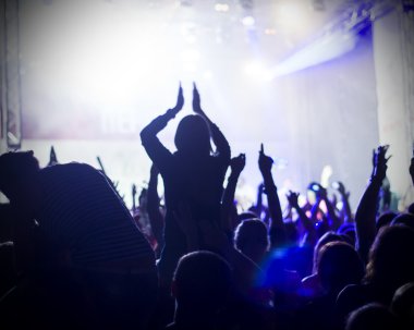 Fotoğraf eğlenceli rock konserinde, aktif yaşam tarzı olan gençlerin,