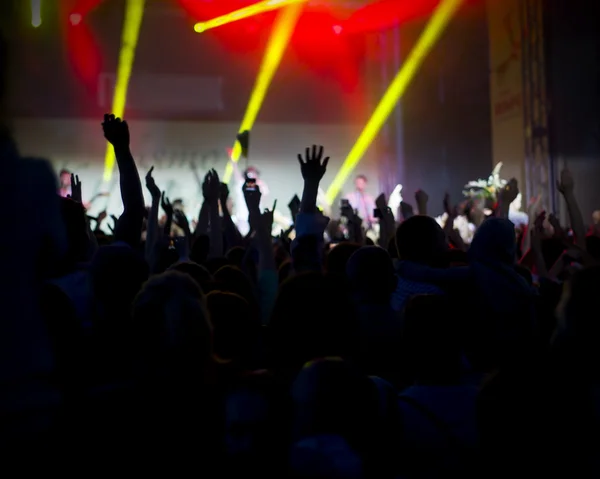 Foto de jovens se divertindo no concerto de rock, estilo de vida ativo — Fotografia de Stock