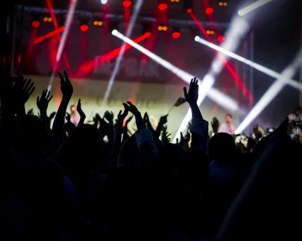 Foto von jungen Leuten, die Spaß an Rockkonzert, aktivem Lebensstil haben — Stockfoto