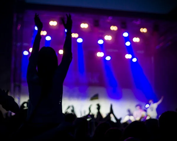 Foto von jungen Leuten, die Spaß an Rockkonzert, aktivem Lebensstil haben, — Stockfoto